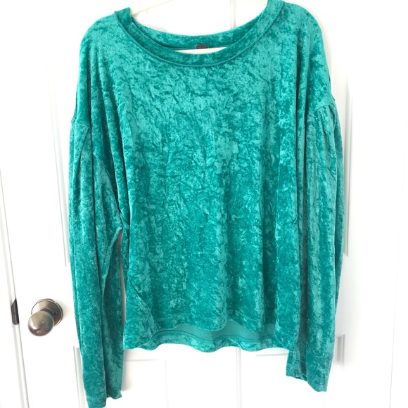 Free People Green Velvet Top - Picture 3 of 8